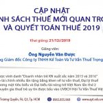 cập nhật chính sách thuế mới quan trọng và quyết toán thuế 2019